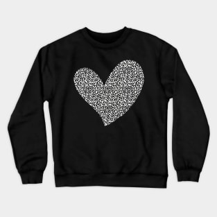 Red Large Cheetah Print Heart Valentines Day Crewneck Sweatshirt